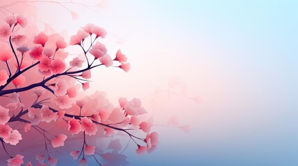 Fototapeta premium beautiful spring design with flowers and gradient minimalist color for background