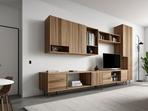 A beautiful cabinet interior. Modern and minimal style.