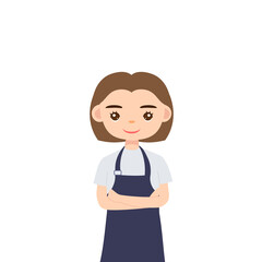 woman barista character serving a cup of coffee