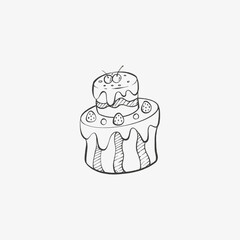 birthday cake illustration hand drawing