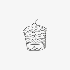 birthday cake illustration hand drawing