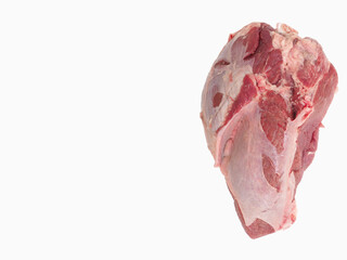 Pork meat on white background.