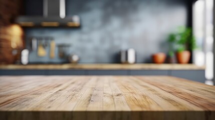 Textured Table Top in Kitchen with Blurred Background