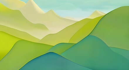 Obraz premium A green mountain with blue sky