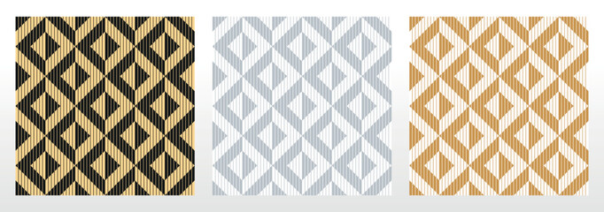 Set of abstract geometric patterns. Seamless vector backgrounds. Colored ornaments Graphic modern patterns Simple lattice graphic design