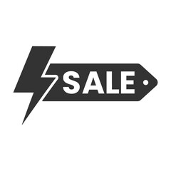 Vector illustration of flash sale icon in dark color and transparent background(PNG).