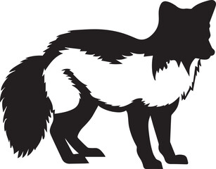 Arctic Fox vector silhouette illustration