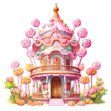 halloween candyland watercolor illustration isolated