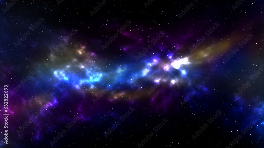 Poster starfield. space abstract background with nebula and shining stars. the infinite universe and starry