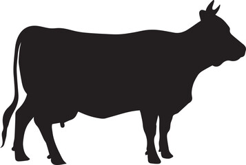 Cattle vector silhouette illustration