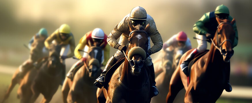 horse race view, AI generated
