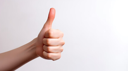 Gesture thumb up of human hand photo isolate on white background