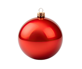 Red Christmas ball isolated on white background