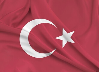 Turkey flag of silk