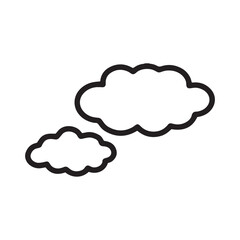 曇り空　雲が二つある天気アイコン