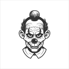 halloween scary clown illustration 