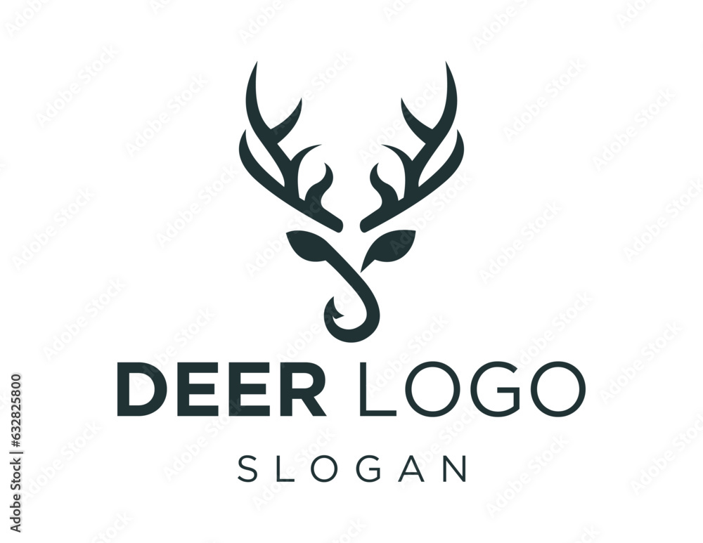Poster logo design about deer on white background. created using the coreldraw application.