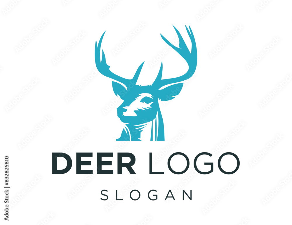 Poster logo design about deer on white background. created using the coreldraw application.