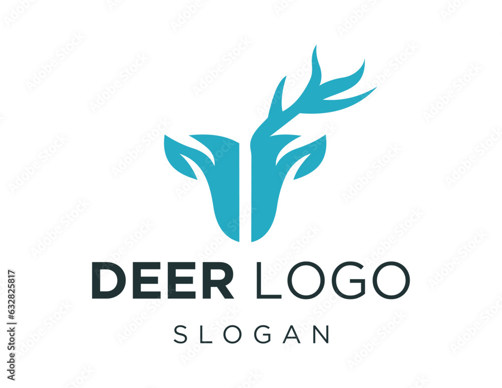 Poster logo design about deer on white background. created using the coreldraw application.