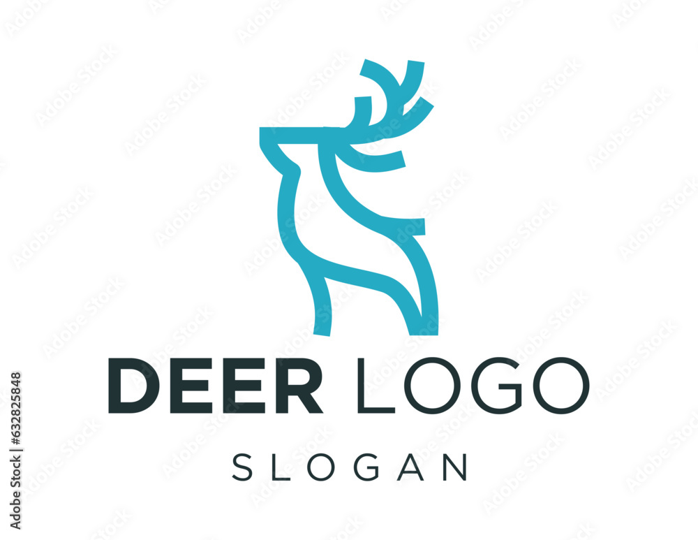 Poster logo design about deer on white background. created using the coreldraw application.
