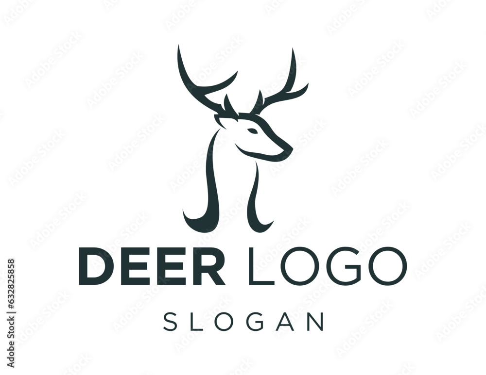 Poster logo design about deer on white background. created using the coreldraw application.