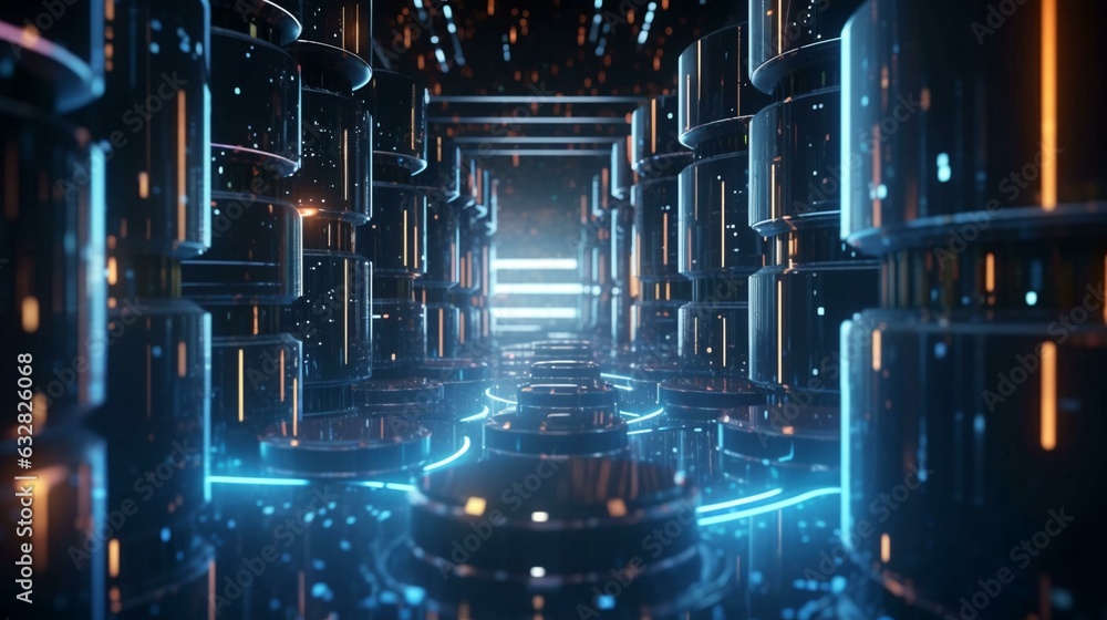 Poster computer futuristic boards with microchips energy chips and transistors on high tech computer abstra