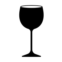 Isolated black wine glass icon flat vector illustration logo clipart