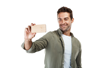 Selfie, man and smile with profile picture for social media with casual and modern style. Happy,...