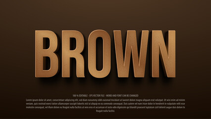 Brown 3d style editable text effect