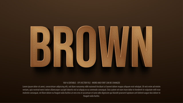 Brown 3d style editable text effect