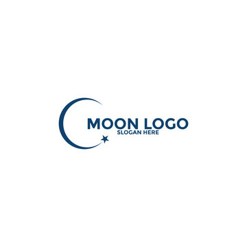 Moon logo vector icon, simple moon logo design template