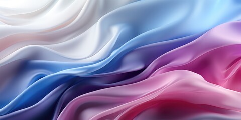 Abstract background with colorful silk or satin wavy folds. 3d illustration. generative ai