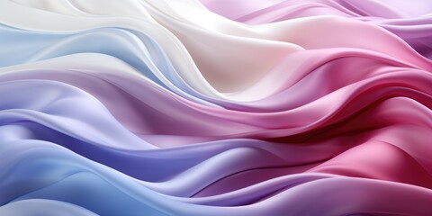 Obraz premium Abstract background with colorful silk or satin wavy folds. 3d illustration. generative ai