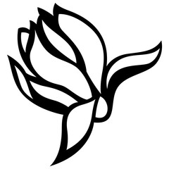 black and white flower