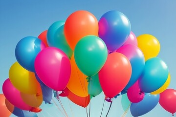 Various colorful balloons for birthday decoration