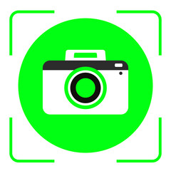green camera circle take a photo icon