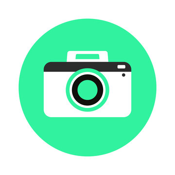 green mint camera circle icon