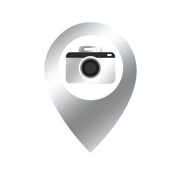silver location camera and take a photo icon