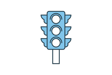 Traffic light Icon. Icon related to Traffic. flat line icon style. Simple vector design editable