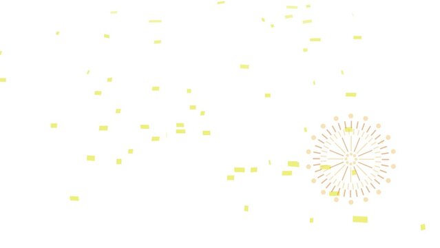 花火と紙吹雪のアニメーション（背景透過）
