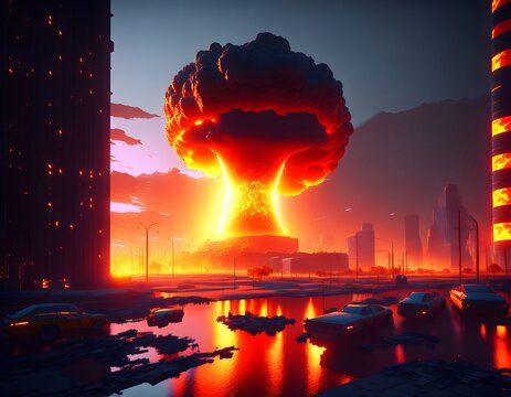 City on Fire. Nuclear radioactive armageddon