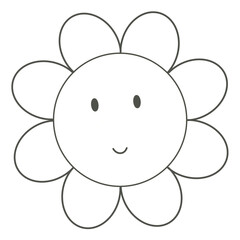 Smile flower outline