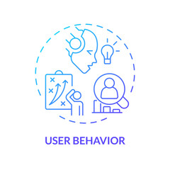Gradient user behavior icon concept, isolated vector, AI for SEO thin line illustration.
