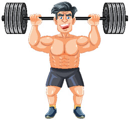 Fototapeta premium Muscular Man Weight Lifting