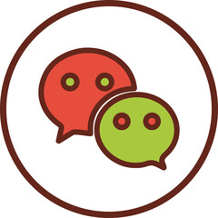 chat flat icon in circle.