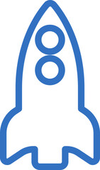 rocket icon line design, monoline icons.