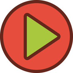 play flat icon 3 colors.