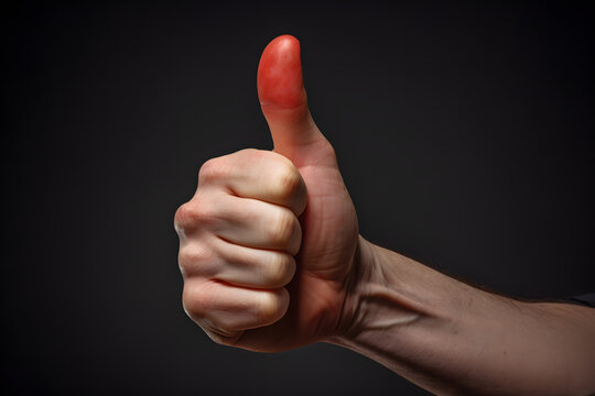 thumb up, hand, finger, like, realistic thumb up, hand language, good job, real hand, thumb up in black background