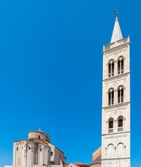 Fototapeta na wymiar Church of St. Donatus (Crkva sv. Donat) and Roman Forum Zadar in the state of Zadar Croatia