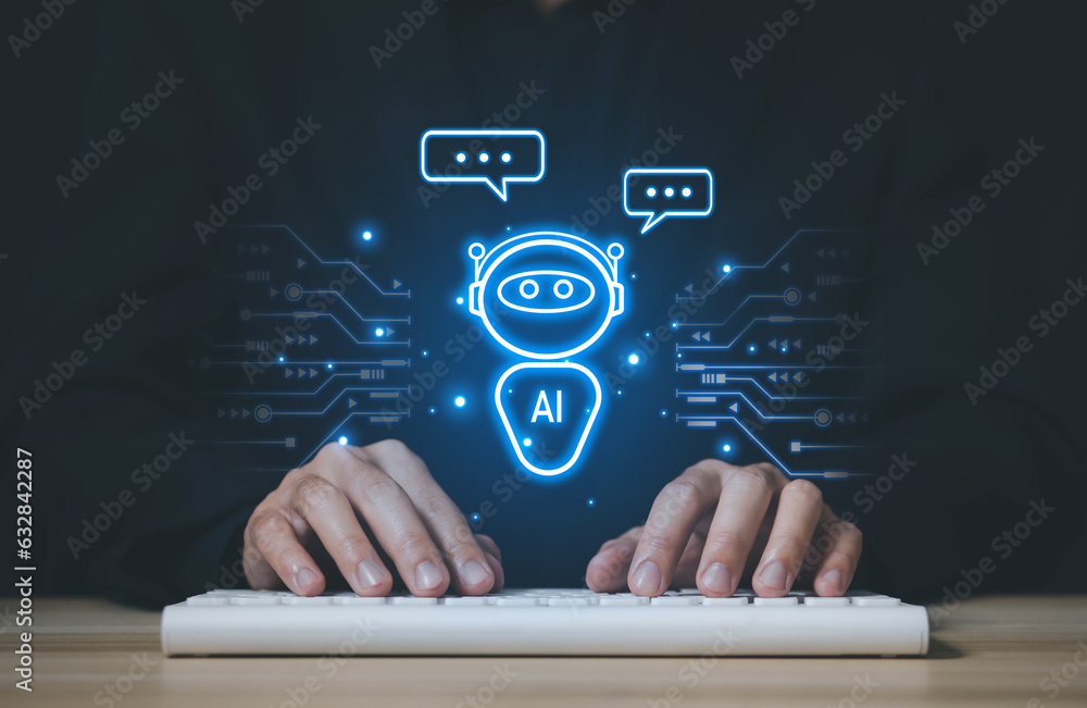 Poster robot intelligent digital chatbot chat assistant robot customer ai artificial intelligence technolog